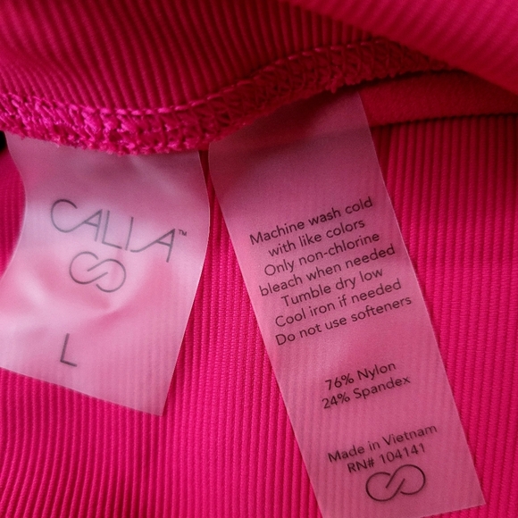 Calia Womens Hot Pink Textured Leggings Size L - Picture 3 of 5